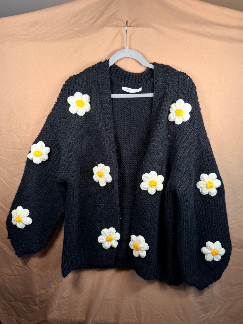 Altar’d State Daisy Flower Chunky Knit Cardigan Cottagecore Coquette XL